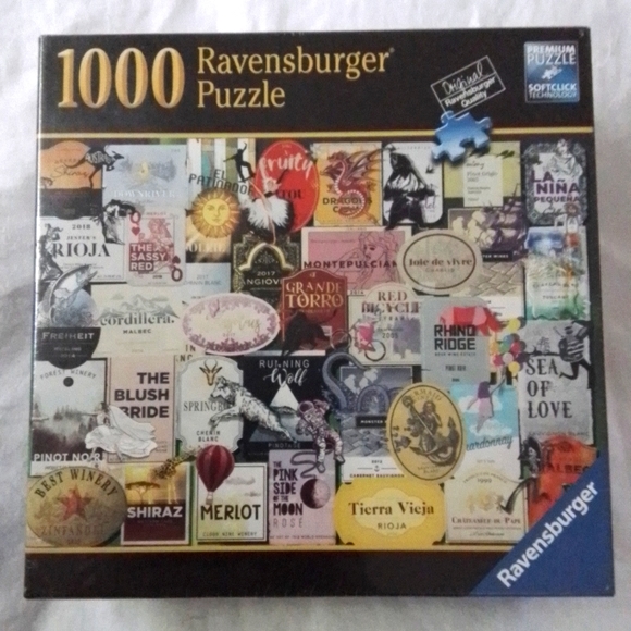 Puzzle Ravensburger 1000 Pezzi Wine Labels - Etichette Di Vino Divertenti, Made In Germany